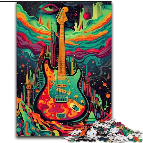 1000-teiliges Puzzle für Erwachsene, farbige Gitarre aus Holz, Eltern, Partner, Freunde – ab 14 Jahren, 50x75cm, für interaktives Familienspiel 1000-teiliges Puzzle für Erwachsene, farbige Gitarre aus Holz, Eltern, Partner, Freunde – ab 14 Jahren, 50x75cm, für interaktives Familienspiel von MrChunlong