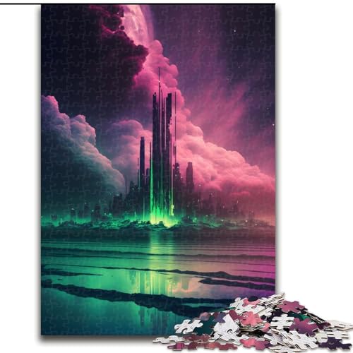 1000-teiliges Puzzle für Erwachsene, futuristisches Stadtgebäude-Puzzle aus Pappe, ideal für Büro, Schlafzimmer, Wohnzimmerdekoration, 1000 Teile(26x38cm) von MrChunlong