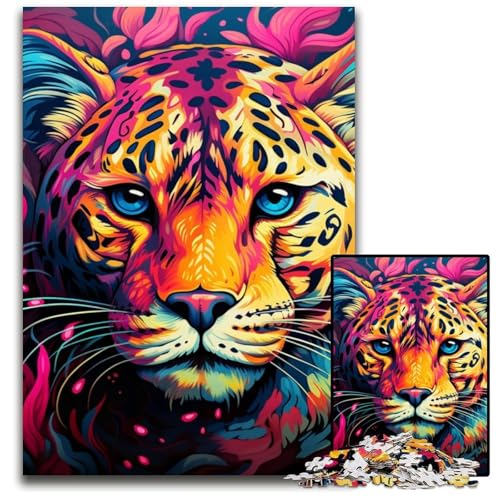 1000-teiliges Puzzle für Erwachsene, gelb-rosa Leoparden-Holzpuzzle, schwieriges Denkspiel für Jugendliche, 50x75cm/19,68x29,52 Zoll 1000-teiliges Puzzle für Erwachsene, gelb-rosa Leoparden-Holzpuzzle, schwieriges Denkspiel für Jugendliche, 50x75cm/19,68x29,52 Zoll von MrChunlong