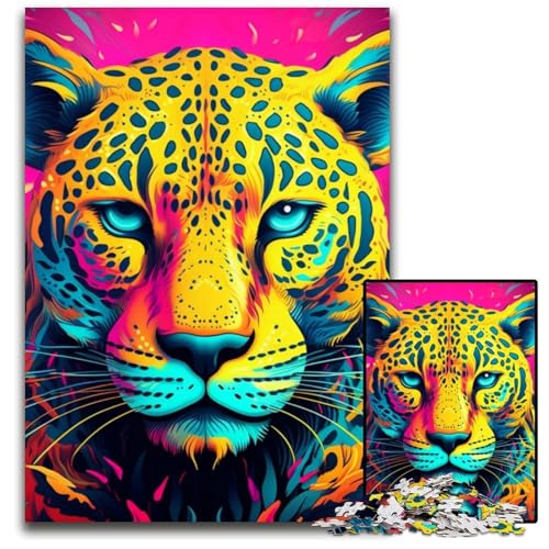 1000-teiliges Puzzle für Erwachsene, gelb-rosa Leoparden-Puzzle für Erwachsene, perfekt für Halloween, Weihnachten, Geburtstagsgeschenk, 50x75cm/19,68x29,52 Zoll 1000-teiliges Puzzle für Erwachsene, gelb-rosa Leoparden-Puzzle für Erwachsene, perfekt für Halloween, Weihnachten, Geburtstagsgeschenk, 50x75cm/19,68x29,52 Zoll von MrChunlong