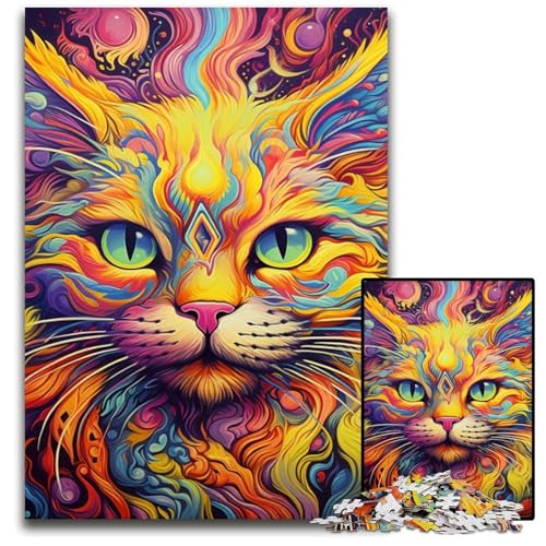1000-teiliges Puzzle für Erwachsene, gelbe Katze, Holzpuzzle, hochschwieriges Denkspiel für Jugendliche, 50x75cm/19,68x29,52 Zoll 1000-teiliges Puzzle für Erwachsene, gelbe Katze, Holzpuzzle, hochschwieriges Denkspiel für Jugendliche, 50x75cm/19,68x29,52 Zoll von MrChunlong