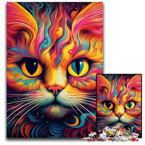 1000-teiliges Puzzle für Erwachsene, gelbe Katze, Papppuzzle, hochschwieriges Denkspiel für Jugendliche, 26x38cm/10,23x14,96 Zoll 1000-teiliges Puzzle für Erwachsene, gelbe Katze, Papppuzzle, hochschwieriges Denkspiel für Jugendliche, 26x38cm/10,23x14,96 Zoll von MrChunlong
