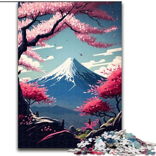 1000-teiliges Puzzle für Erwachsene, japanische Kirschblüten, aus Holz, ideal für Familienspaß Feiertage, Geburtstage, 1000 Teile(50x75cm) von MrChunlong