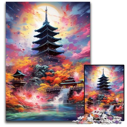 1000-teiliges Puzzle für Erwachsene, japanischer Tempel, Holzpuzzle, schwieriges Denkspiel für Jugendliche, 50x75cm/19,68x29,52 Zoll 1000-teiliges Puzzle für Erwachsene, japanischer Tempel, Holzpuzzle, schwieriges Denkspiel für Jugendliche, 50x75cm/19,68x29,52 Zoll von MrChunlong