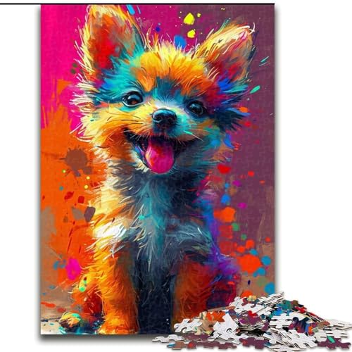 1000-teiliges Puzzle für Erwachsene, lächelndes süßes Hundepuzzle aus Pappe, mit interaktivem Familienspiel, Kinder ab 14 Jahren, 1000 Teile(26x38cm) von MrChunlong