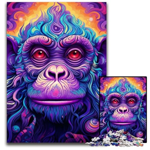 1000-teiliges Puzzle für Erwachsene, lila Affen-Puzzles für Erwachsene, Denkspiel für Teenager, 26x38cm/10,23x14,96 Zoll 1000-teiliges Puzzle für Erwachsene, lila Affen-Puzzles für Erwachsene, Denkspiel für Teenager, 26x38cm/10,23x14,96 Zoll von MrChunlong