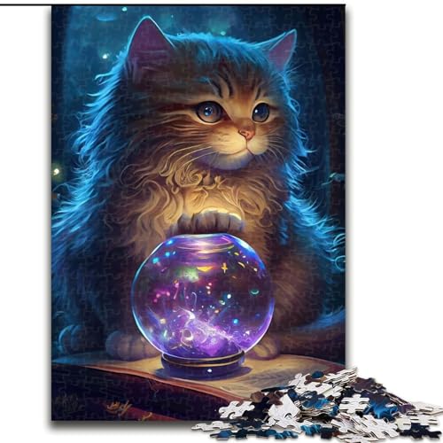 1000-teiliges Puzzle für Erwachsene, lustiges Fantasy-Katzen-Puzzle aus Pappe, mit interaktivem Familienspiel, Kinder ab 14 Jahren, 1000 Teile(26x38cm) von MrChunlong