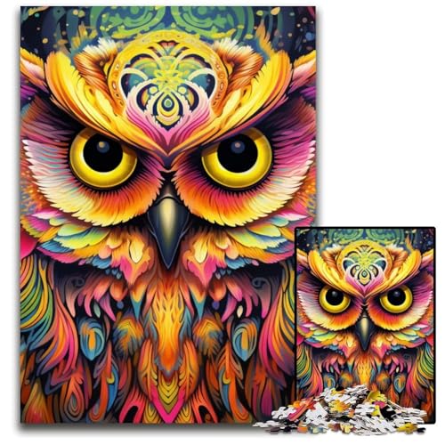 1000-teiliges Puzzle für Erwachsene, rosa Eule, Holzpuzzle, hochschwieriges Denkspiel für Teenager, 50x75cm/19,68x29,52 Zoll 1000-teiliges Puzzle für Erwachsene, rosa Eule, Holzpuzzle, hochschwieriges Denkspiel für Teenager, 50x75cm/19,68x29,52 Zoll von MrChunlong