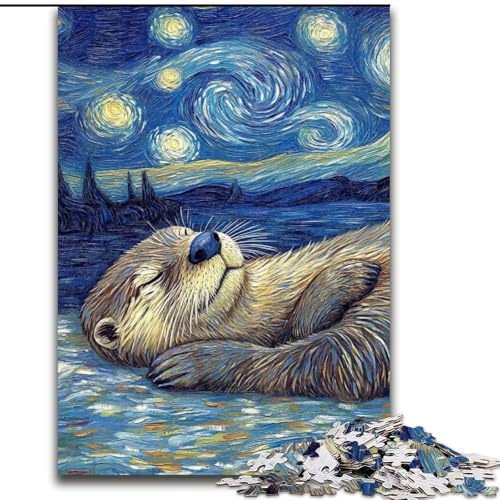 1000-teiliges Puzzle für Erwachsene,Otter-Nachthimmel,aus Holz,Geschenkidee für die Feiertage,humorvolles Kunstwerk,detailliertes Kunstwerk,50x75cm,als Geburtstags-,Feiertags 1000-teiliges Puzzle für Erwachsene,Otter-Nachthimmel,aus Holz,Geschenkidee für die Feiertage,humorvolles Kunstwerk,detailliertes Kunstwerk,50x75cm,als Geburtstags-,Feiertags von MrChunlong