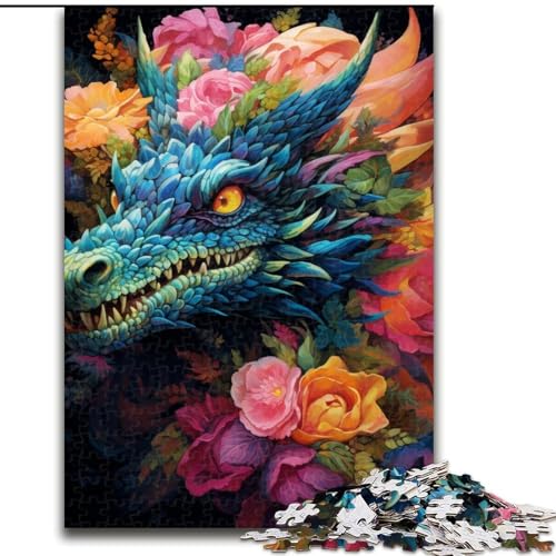 1000-teiliges Puzzle für Erwachsene,farbenfroher Drachen-Maler aus Holz,Geschenkidee für die Feiertage,humorvolles Kunstwerk,detailliertes Kunstwerk,50x75cm,als Geburtstagsgeschenk für die Feiertage von MrChunlong