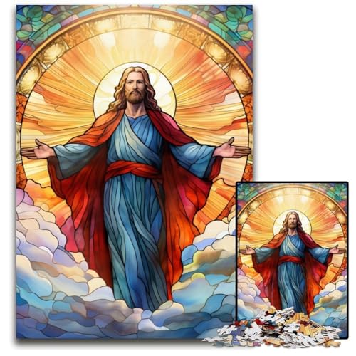 1000-teiliges Puzzle für Erwachsene „Jesus im Himmel“, Papppuzzle, hochschwieriges Denkspiel für Jugendliche, 26x38cm/10,23x14,96 Zoll 1000-teiliges Puzzle für Erwachsene „Jesus im Himmel“, Papppuzzle, hochschwieriges Denkspiel für Jugendliche, 26x38cm/10,23x14,96 Zoll von MrChunlong