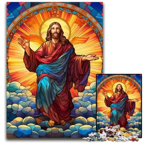 1000-teiliges Puzzle für Erwachsene „Jesus im Himmel“, Puzzle für Erwachsene, Denksportspiel für Teenager, 26x38cm/10,23x14,96 Zoll 1000-teiliges Puzzle für Erwachsene „Jesus im Himmel“, Puzzle für Erwachsene, Denksportspiel für Teenager, 26x38cm/10,23x14,96 Zoll von MrChunlong