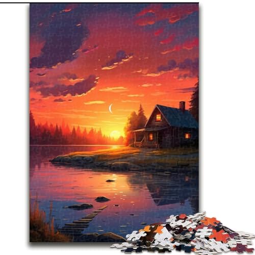 1000-teiliges Puzzle für Erwachsene EIN Kleiner Raum bei Sonnenuntergang aus Pappe, interaktives Familienspiel, DIY-Heimdekoration, Gehirn-Herausforderung, Geschenk, 1000 Teile(26x38cm) von MrChunlong