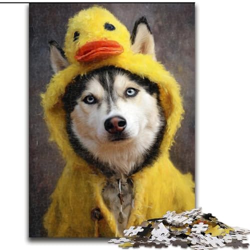 1000-teiliges Puzzle für Erwachsene mit Husky-Motiv, Familienunterhaltungsspielzeug, ganze Familie ab 14 Jahren (Größe 26x38cm) von MrChunlong