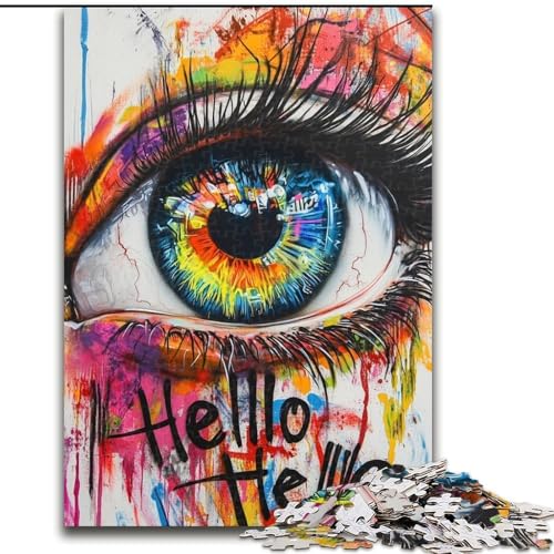 1000-teiliges Puzzle für Erwachsene und Jugendliche, Augen-Graffiti, Lernspiele, Heimdekoration, ganze Familie (Größe 26x38cm) von MrChunlong
