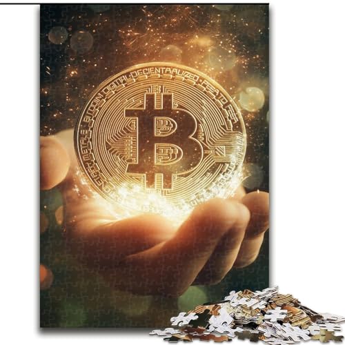 1000-teiliges Puzzle für Erwachsene und Jugendliche, Bitcoin-Logo, Elefantenspielzeug, Denkspiel, Geburtstagsgeschenk, Geschenke, Wandkunst für Kinder ab 14 Jahren (Größe 26x38cm) von MrChunlong