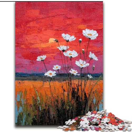 1000-teiliges Puzzle für Erwachsene und Jugendliche, Blumen-Ölgemälde, Elefantenspielzeug, Denkspiel, Geburtstagsgeschenk, Geschenke, Wandkunst für Kinder ab 14 Jahren (Größe 50x75cm) von MrChunlong