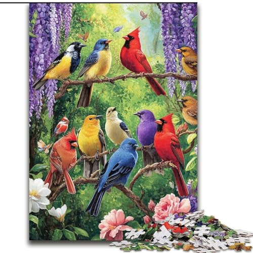 1000-teiliges Puzzle für Erwachsene und Jugendliche, Blumen- und Vogelwelt, Lernspiele, Heimdekoration, ganze Familie (Größe 26x38cm) von MrChunlong