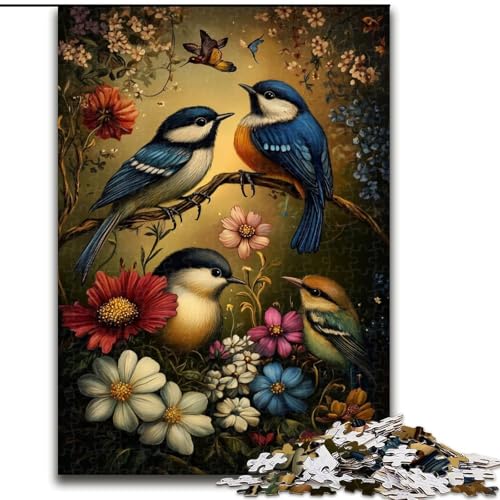 1000-teiliges Puzzle für Erwachsene und Jugendliche, Blumen- und Vogelwelt, entspannendes intellektuelles Lernspielzeug, Geburtstagsgeschenk, Geschenke, Wandkunst (Größe 50x75cm) von MrChunlong