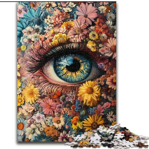 1000-teiliges Puzzle für Erwachsene und Jugendliche, Blumenauge, Lernspiele, Heimdekoration, geeignet für die Schreibtischdekoration (Größe 50x75cm) von MrChunlong
