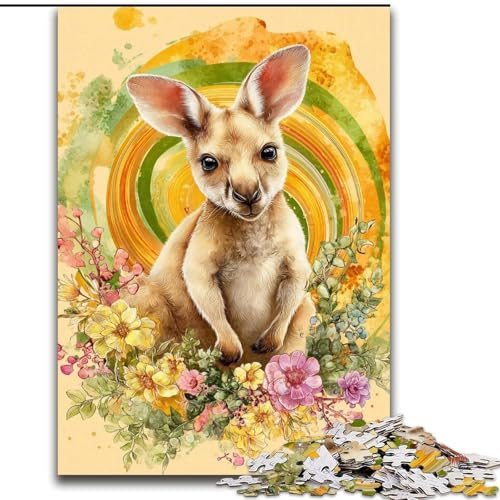 1000-teiliges Puzzle für Erwachsene und Jugendliche, Blumenkänguru, Elefantenspielzeug, Denkspiel, Geburtstagsgeschenk, Geschenke, Wandkunst für Kinder ab 14 Jahren (Größe 50x75cm) von MrChunlong