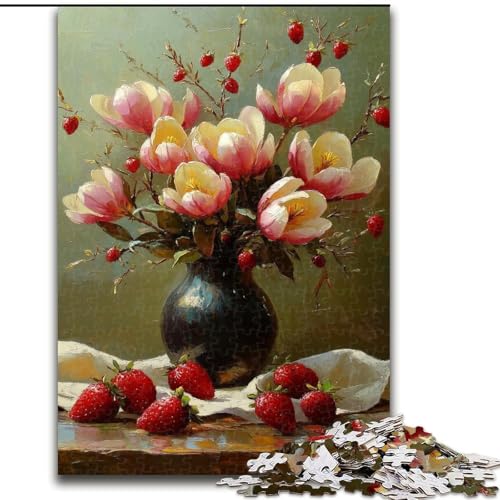 1000-teiliges Puzzle für Erwachsene und Jugendliche, Blumenkunst, Elefantenspielzeug, Denkspiel, Geburtstagsgeschenk, Geschenke, Wandkunst für Kinder ab 14 Jahren (Größe 26x38cm) von MrChunlong