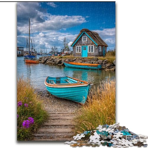 1000-teiliges Puzzle für Erwachsene und Jugendliche, Boote auf Einer Ferieninsel, Lernspiele, Heimdekoration, ganze Familie (Größe 50x75cm) von MrChunlong