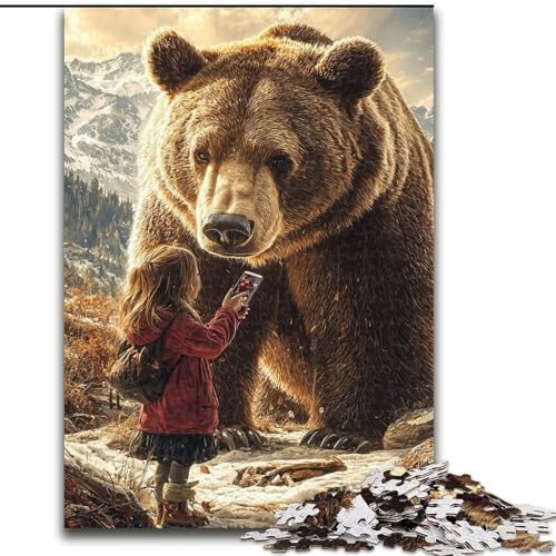 1000-teiliges Puzzle für Erwachsene und Jugendliche, Braunbär und kleines Mädchen, Elefantenspielzeug, Denkspiel, Geburtstagsgeschenk, Geschenke, Wandkunst für Kinder ab 14 Jahren (Größe 26x38cm) 1000-teiliges Puzzle für Erwachsene und Jugendliche, Braunbär und kleines Mädchen, Elefantenspielzeug, Denkspiel, Geburtstagsgeschenk, Geschenke, Wandkunst für Kinder ab 14 Jahren (Größe 26x38cm) von MrChunlong