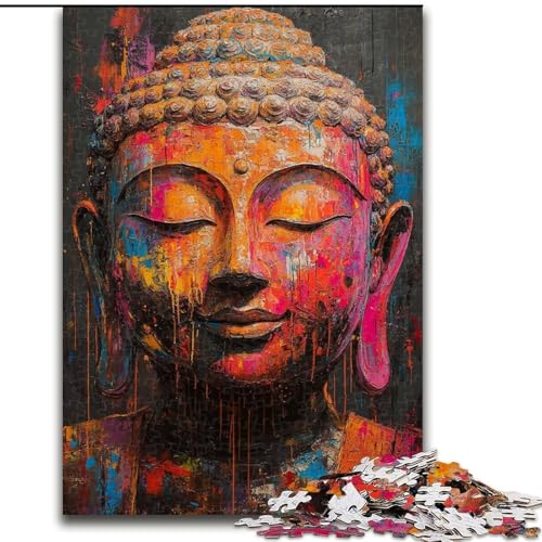 1000-teiliges Puzzle für Erwachsene und Jugendliche, Buddha-Ölgemälde, Lernspielzeug und Spiele für Erwachsene und Jugendliche (Größe 50x75cm) von MrChunlong