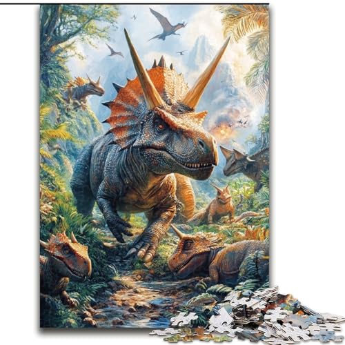 1000-teiliges Puzzle für Erwachsene und Jugendliche, Dinosaurier, Lernspiele, Heimdekoration, geeignet für die Schreibtischdekoration (Größe 50x75cm) von MrChunlong