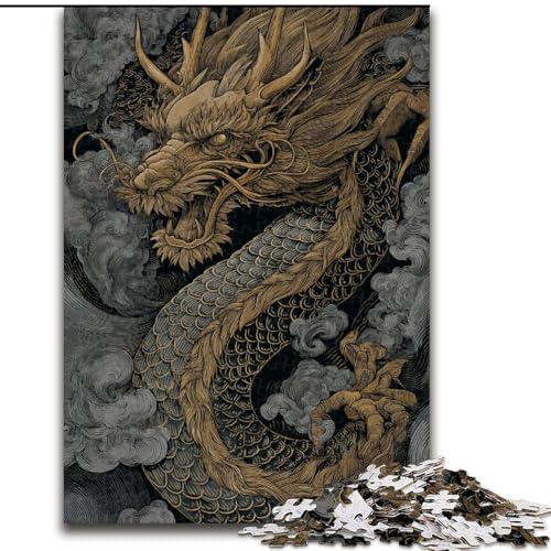 1000-teiliges Puzzle für Erwachsene und Jugendliche, Drachen, Lernspiele, Heimdekoration, geeignet für die Schreibtischdekoration (Größe 50x75cm) von MrChunlong