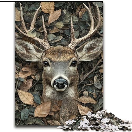 1000-teiliges Puzzle für Erwachsene und Jugendliche, Dschungelhirsch, dekomprimierendes intellektuelles Lernspielzeug, ganze Familie (Größe 26x38cm) von MrChunlong
