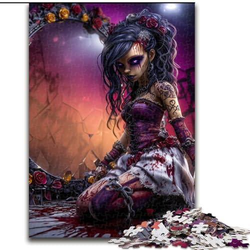 1000-teiliges Puzzle für Erwachsene und Jugendliche, Fantasy Dark Girl, Elefantenspielzeug, Denkspiel, Geburtstagsgeschenk, Geschenke, Wandkunst für Kinder ab 14 Jahren (Größe 26x38cm) von MrChunlong