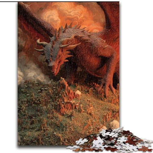 1000-teiliges Puzzle für Erwachsene und Jugendliche, Fantasy-Drache, für Kinder ab 14 Jahren, Heimdekoration als Geschenk für die ganze Familie und Freunde (Größe 50x75cm) von MrChunlong