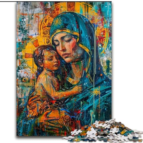 1000-teiliges Puzzle für Erwachsene und Jugendliche, Jesus-Graffiti, Elefantenspielzeug, Denkspiel, Geburtstagsgeschenk, Geschenke, Wandkunst für Kinder ab 14 Jahren (Größe 50x75cm) von MrChunlong