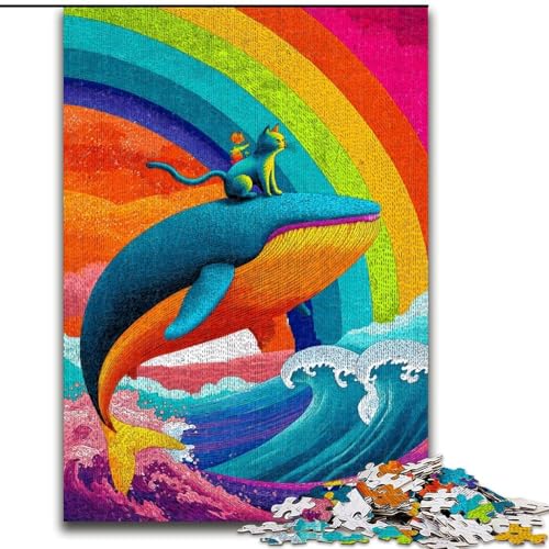 1000-teiliges Puzzle für Erwachsene und Jugendliche, Katzen und Wale, Lernspielzeug und Spiele für Erwachsene und Jugendliche (Größe 50x75cm) von MrChunlong