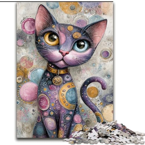 1000-teiliges Puzzle für Erwachsene und Jugendliche, Katzenkunst, Lernspiele, Heimdekoration, geeignet für die Schreibtischdekoration (Größe 26x38cm) von MrChunlong