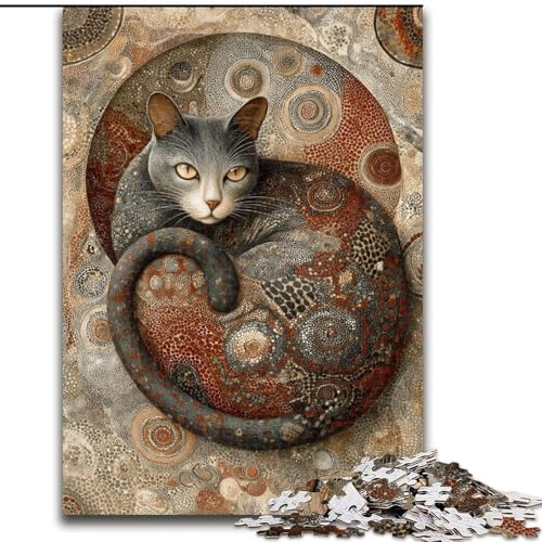 1000-teiliges Puzzle für Erwachsene und Jugendliche, Katzenkunst, Lernspielzeug, Familienspiele, einzigartige Geburtstags- und Geschenkideen (Größe 50x75cm) von MrChunlong