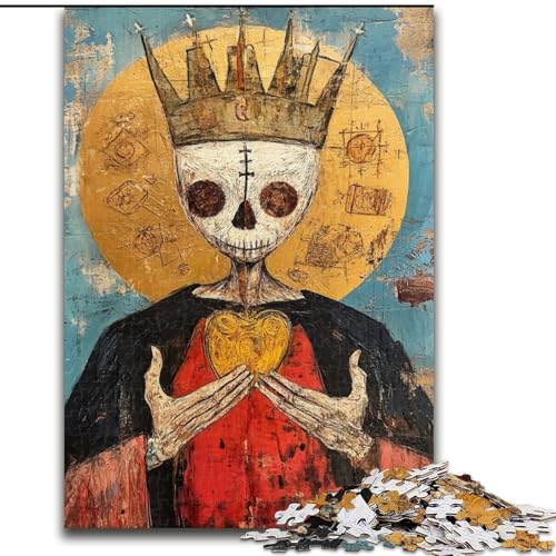 1000-teiliges Puzzle für Erwachsene und Jugendliche, König im Basquiat-Stil, Lernspielzeug und Spiele für Erwachsene und Jugendliche (Größe 50x75cm) von MrChunlong