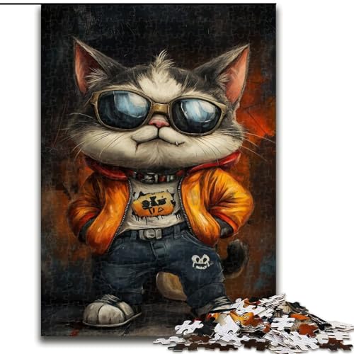 1000-teiliges Puzzle für Erwachsene und Jugendliche, Kunstkatze, Lernspiele, Heimdekoration, geeignet für die Schreibtischdekoration (Größe 26x38cm) von MrChunlong