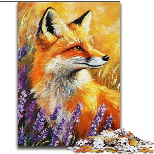 1000-teiliges Puzzle für Erwachsene und Jugendliche, Lavendelfuchs, Lernspiele, Heimdekoration, geeignet für die Schreibtischdekoration (Größe 50x75cm) von MrChunlong
