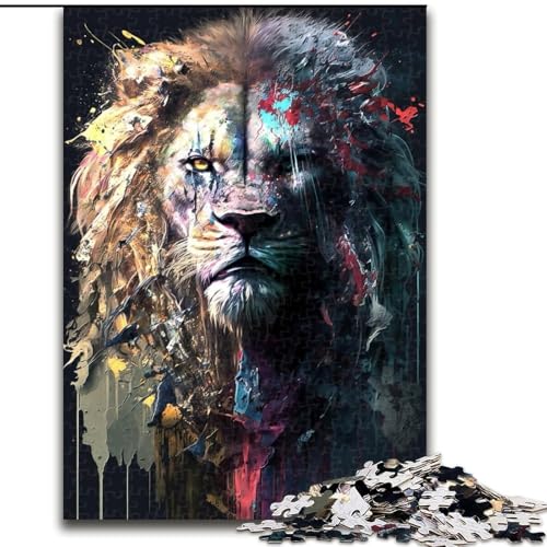 1000-teiliges Puzzle für Erwachsene und Jugendliche, Löwe, Lernspiele, Heimdekoration, ganze Familie (Größe 50x75cm) von MrChunlong