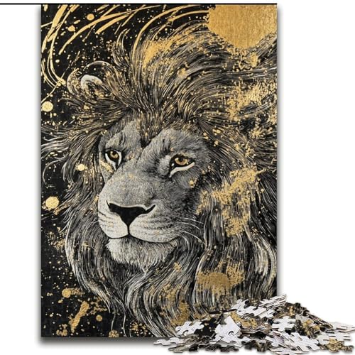 1000-teiliges Puzzle für Erwachsene und Jugendliche, Löwenkunst, Elefantenspielzeug, Denkspiel, Geburtstagsgeschenk, Geschenke, Wandkunst für Kinder ab 14 Jahren (Größe 26x38cm) von MrChunlong