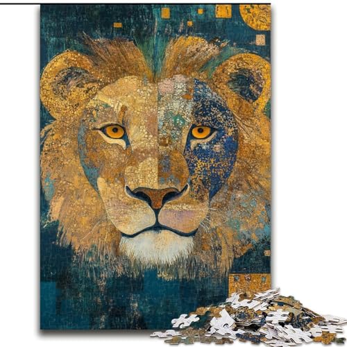 1000-teiliges Puzzle für Erwachsene und Jugendliche, Löwenkunst, Elefantenspielzeug, Denkspiel, Geburtstagsgeschenk, Geschenke, Wandkunst für Kinder ab 14 Jahren (Größe 50x75cm) von MrChunlong
