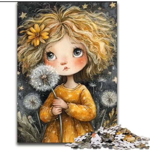 1000-teiliges Puzzle für Erwachsene und Jugendliche, Löwenzahnmädchen, Lernspiele, Heimdekoration, geeignet für die Schreibtischdekoration (Größe 26x38cm) von MrChunlong
