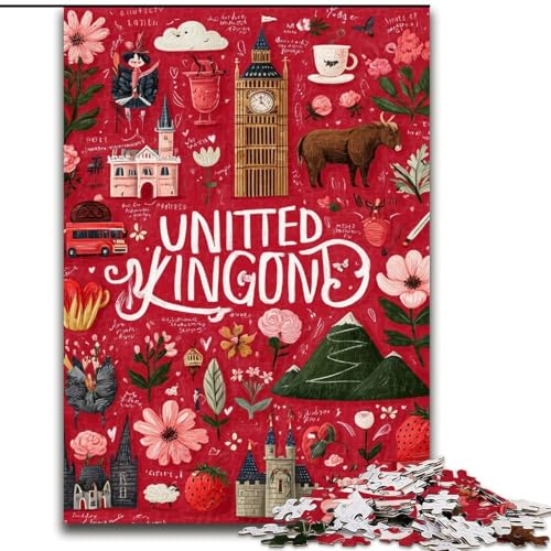 1000-teiliges Puzzle für Erwachsene und Jugendliche, London, Lernspiele, Heimdekoration, geeignet als Schreibtischdekoration (Größe 50x75cm) von MrChunlong