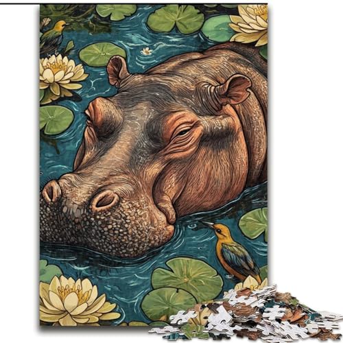 1000-teiliges Puzzle für Erwachsene und Jugendliche, Nilpferd, Lernspielzeug und Spiele für Erwachsene und Jugendliche (Größe 26x38cm) von MrChunlong