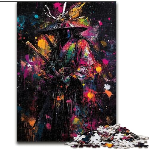 1000-teiliges Puzzle für Erwachsene und Jugendliche, Ninja-Samurai-Ölgemälde, Elefantenspielzeug, Denkspiel, Geburtstagsgeschenk, Geschenke, Wandkunst für Kinder ab 14 Jahren (Größe 50x75cm) von MrChunlong