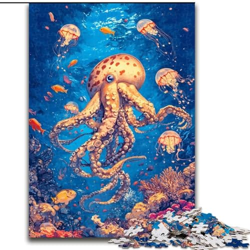 1000-teiliges Puzzle für Erwachsene und Jugendliche, Oktopus, Lernspiele, Heimdekoration, geeignet für die Schreibtischdekoration (Größe 26x38cm) von MrChunlong