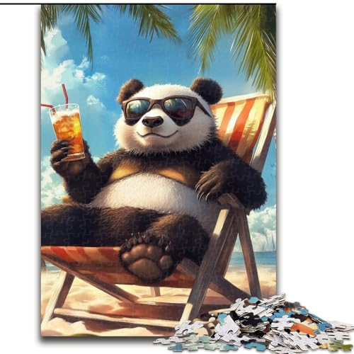 1000-teiliges Puzzle für Erwachsene und Jugendliche, Panda im Urlaub, Lernspielzeug und Spiele für Erwachsene und Jugendliche (Größe 26x38cm) von MrChunlong